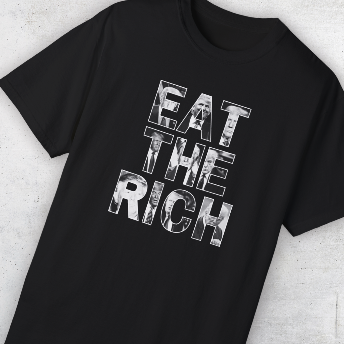 Eat the Rich Statement Oversized Heavy Faded Tee - MAGA Edition