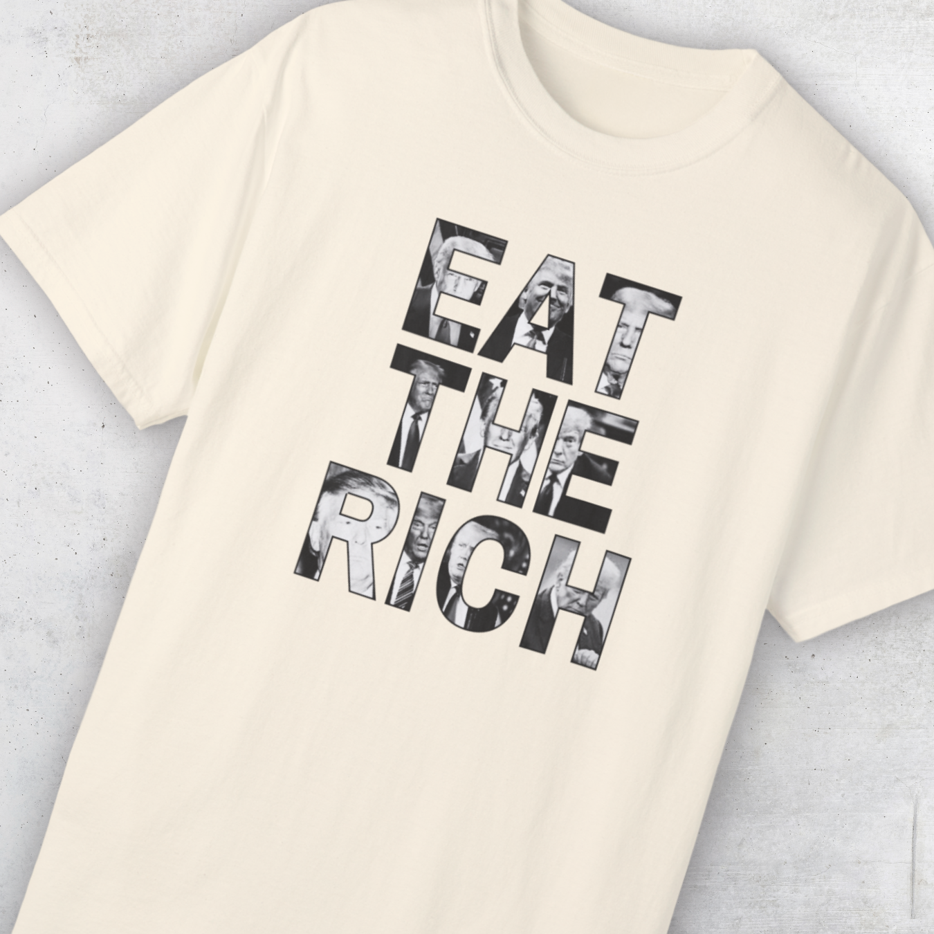 Eat the Rich Statement Oversized Heavy Faded Tee - MAGA Edition